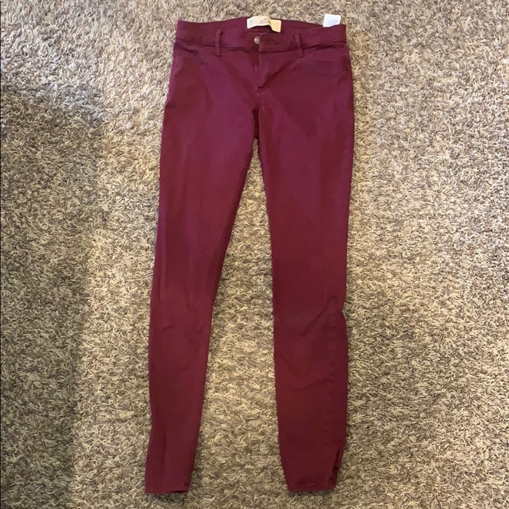 Hollister Maroon Skinny Jeans